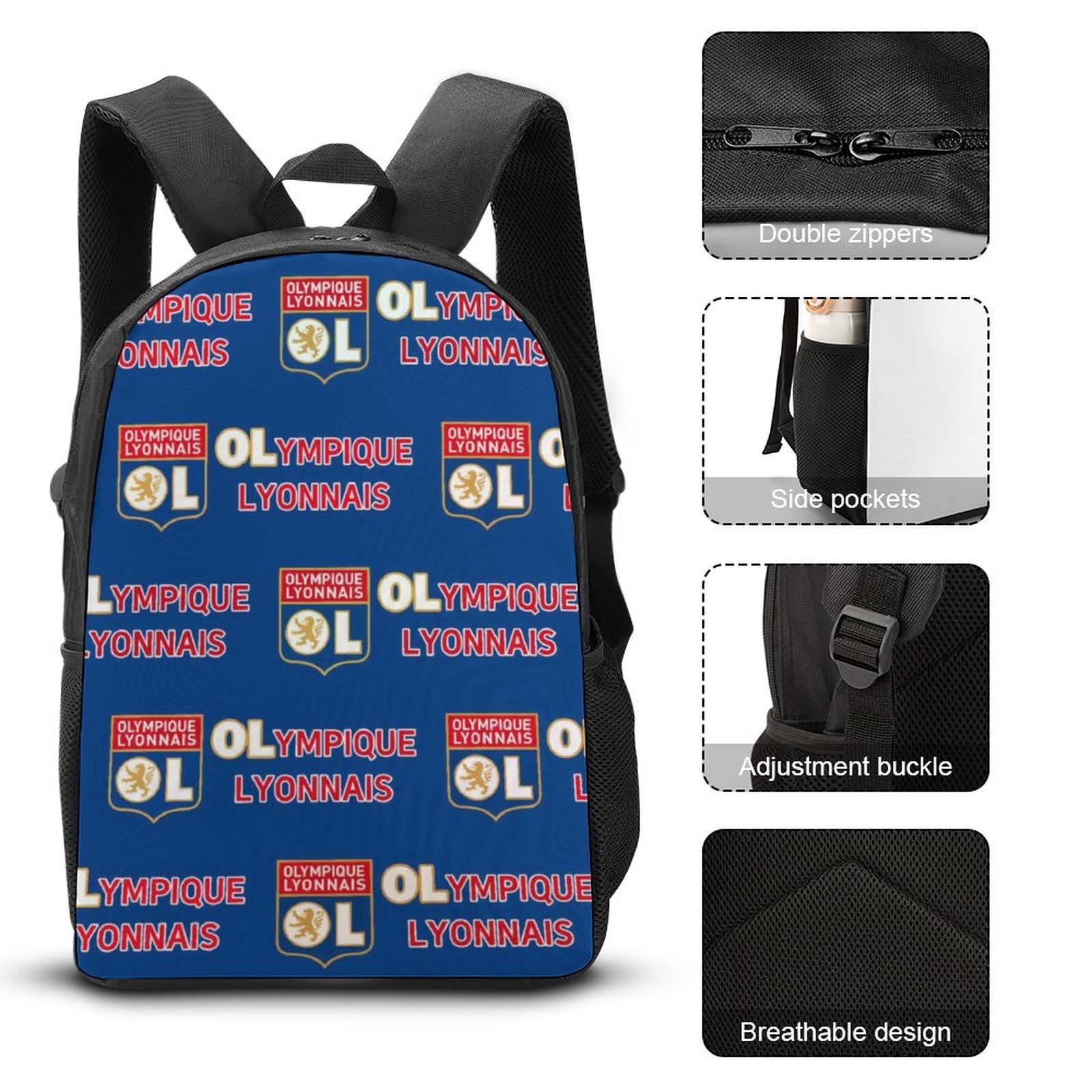 Olympique Lyonnais Student Schulranzen Lunchbag Stifttasche Kombination Olympique Lyonnais Student Schulranzen Lunchbag Stifttasche Kombination