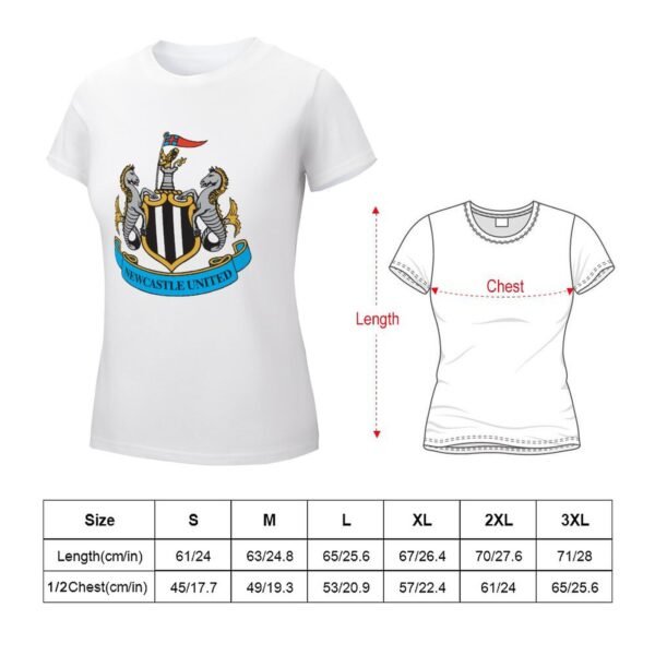 Newcastle United Damen Kurzarm Rundhals T-Shirt Casual Sommer Tops