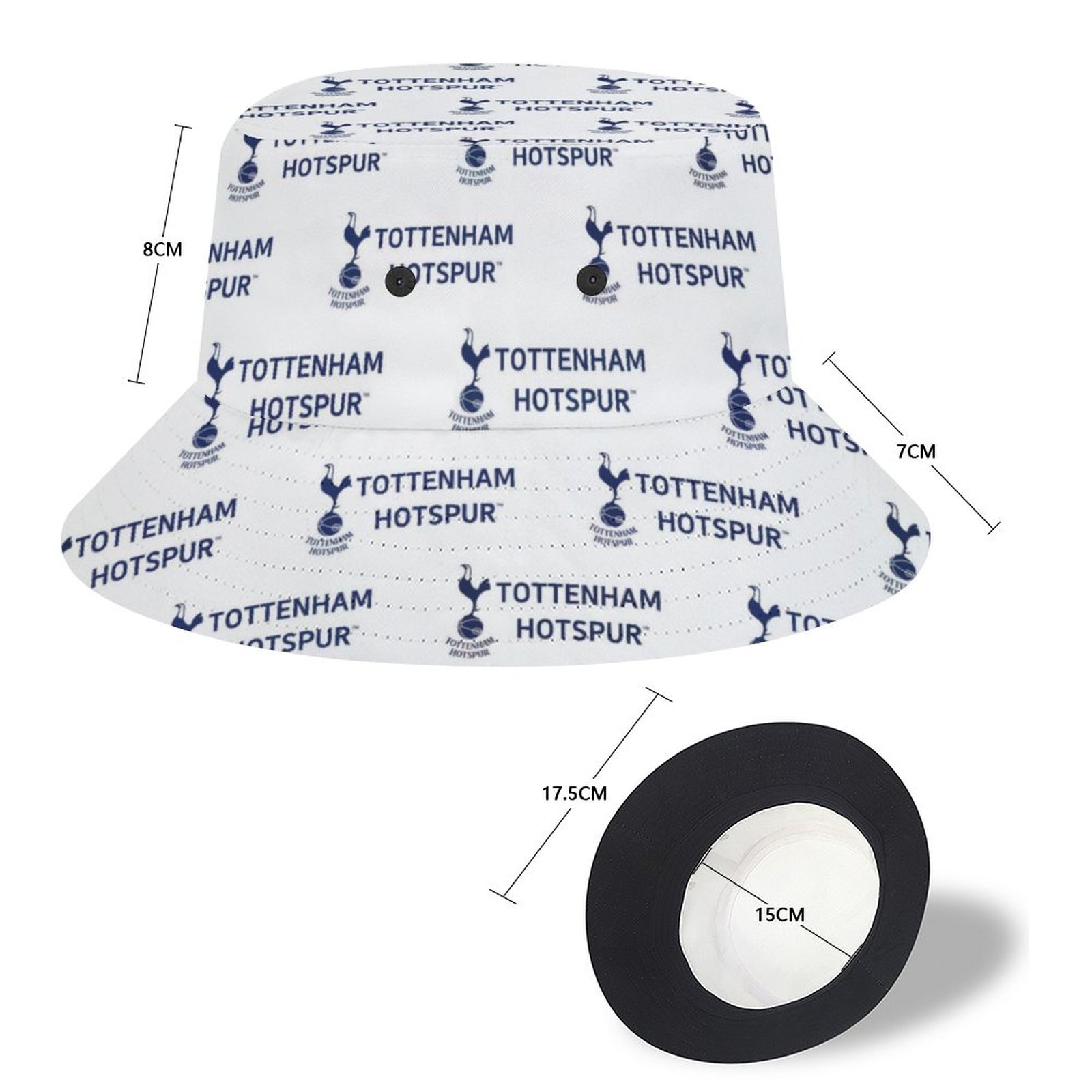 Tottenham Hotspur Karomuster Sommer Sonnenhut Reversible Bucket Hat Tottenham Hotspur Karomuster Sommer Sonnenhut Reversible Bucket Hat