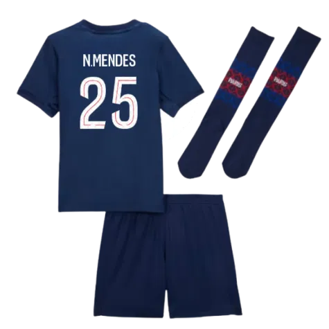PSG Nuno Mendes 25 Heimtrikot Kinder 2025-2026 PSG Nuno Mendes 25 Heimtrikot Kinder 2025-2026