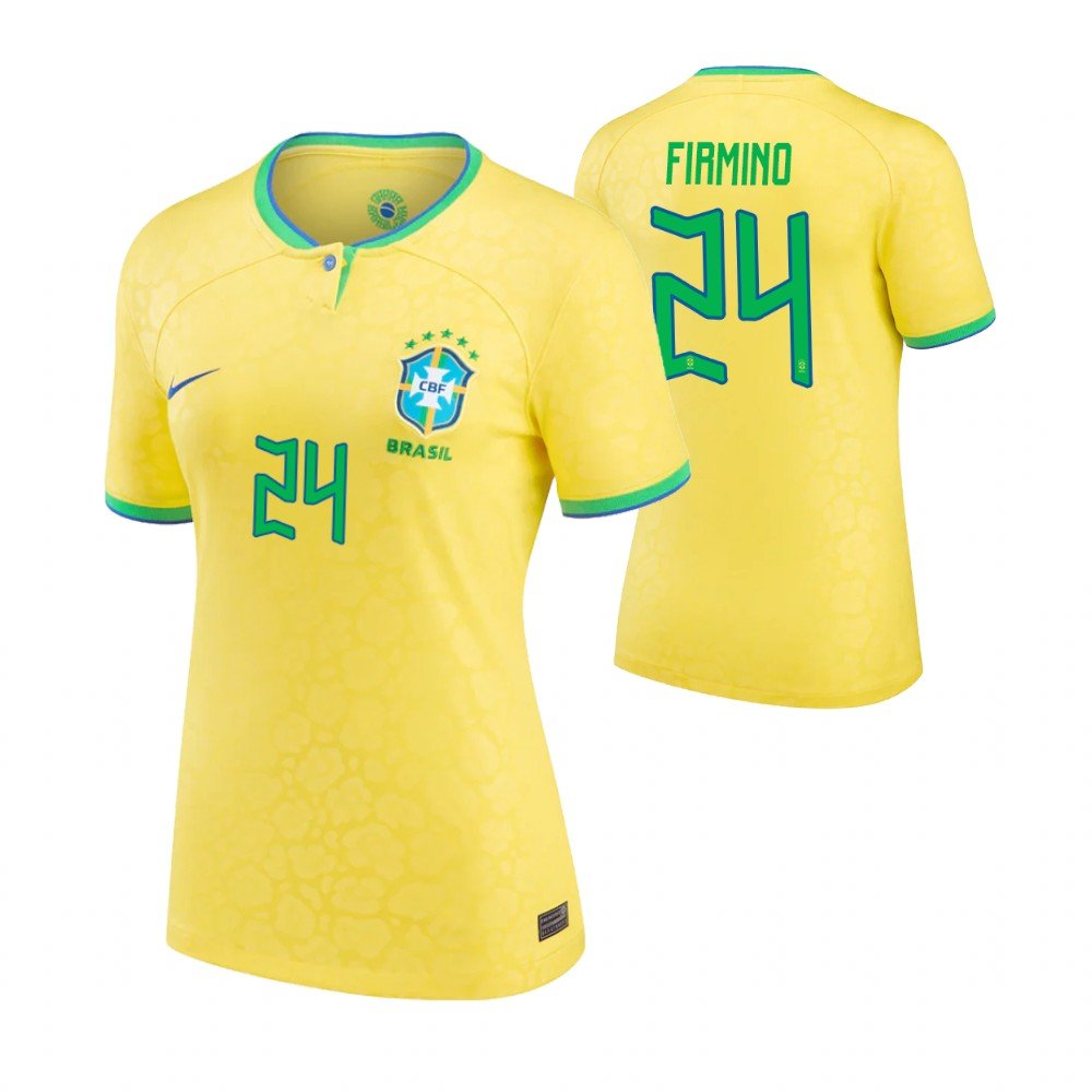 Frauen Brasilien Roberto Firmino 24 Home Trikot WM 2022 Frauen Brasilien Roberto Firmino 24 Home Trikot WM 2022