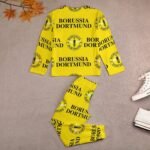Borussia Dortmund Langarm Pyjama-Set Schlafanzüge Kinder Baumwolle Nachtwäsche Für Mädchen Jungen