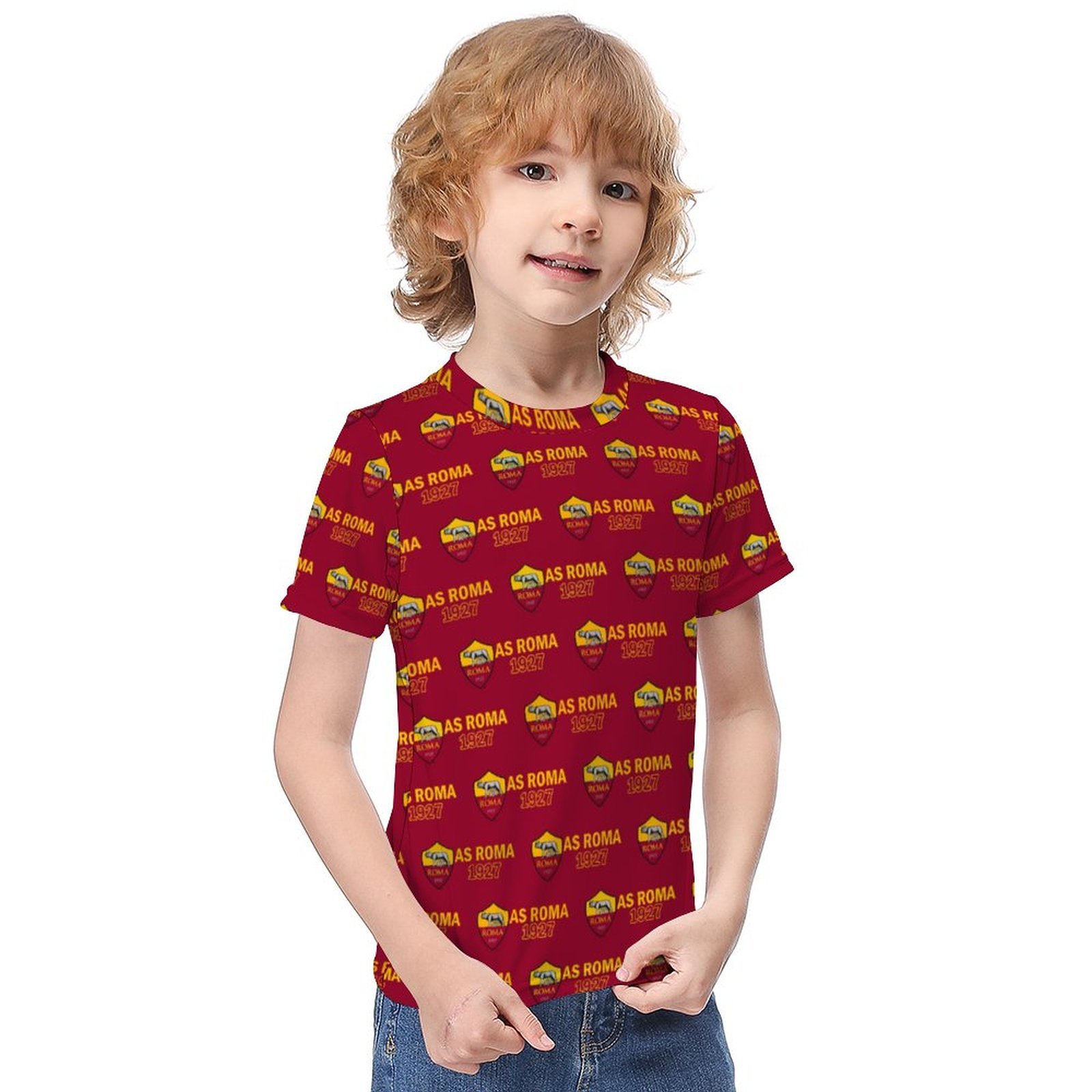 AS Rom Jungen Mädchen Kurzarm 3D-Druck T-Shirt Rundhals-Sommerhemd Tops AS Rom Jungen Mädchen Kurzarm 3D-Druck T-Shirt Rundhals-Sommerhemd Tops