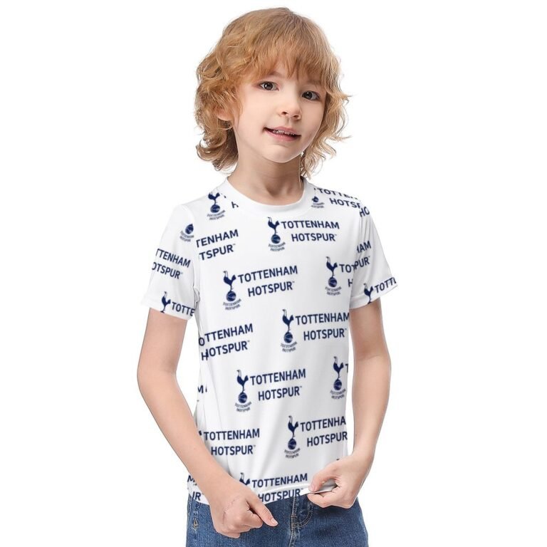 Tottenham Hotspur Jungen Mädchen Kurzarm 3D-Druck T-Shirt Rundhals-Sommerhemd Tops