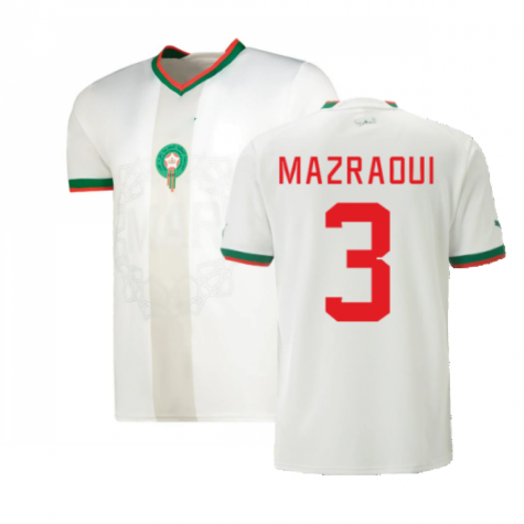 Marokko Noussair Mazraoui 3 Away Trikot WM 2022 Marokko Noussair Mazraoui 3 Away Trikot WM 2022