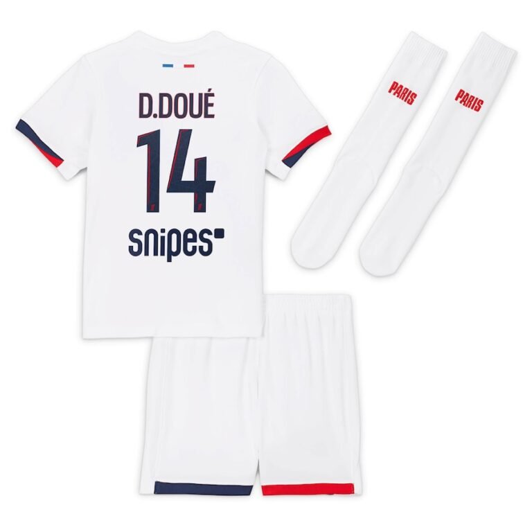 PSG Désiré Doué 14 Auswärtstrikot Kinder Mini Kit 2024-2025