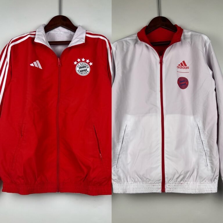 FC Bayern München Beidseitig Verwendbar Anthem Jacke 2023-2024 - Rot Weiß