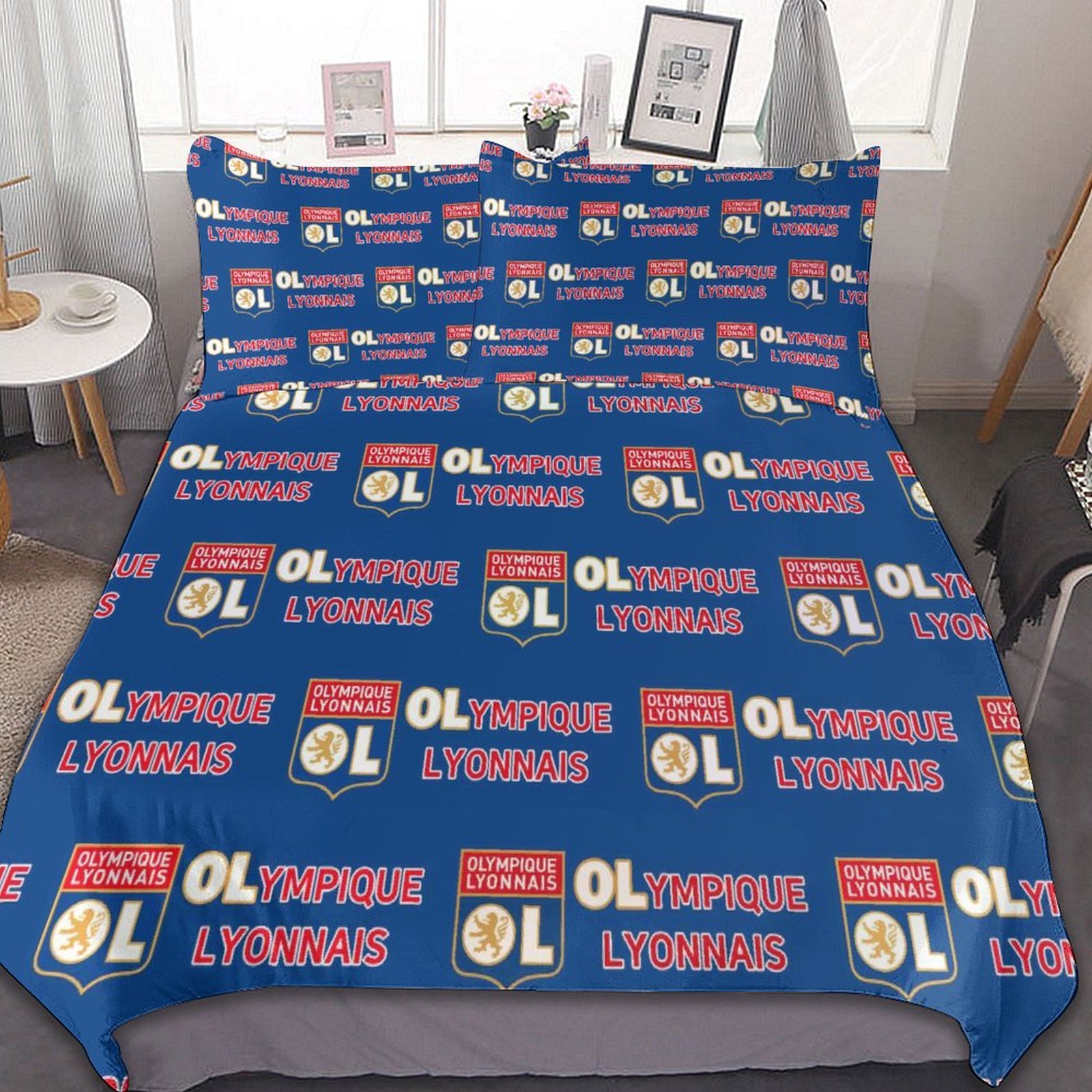 Olympique Lyonnais Bettwäscheset 3 Stück Kinder Erwachsene Steppdeckenbezug Steppdeckenbezug Multi Size Laken Set Olympique Lyonnais Bettwäscheset 3 Stück Kinder Erwachsene Steppdeckenbezug Steppdeckenbezug Multi Size Laken Set