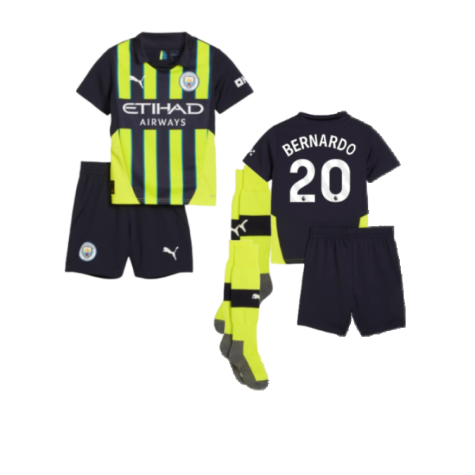 Man City Bernardo Silva 20 Auswärtstrikot Kinder Mini Kit 2024-2025