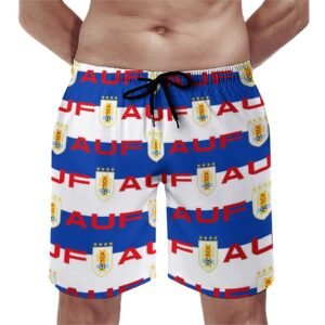 Uruguay Herren Badehose Schnelltrocknende Strandshorts Mit Tasche Kordelzug Shorts