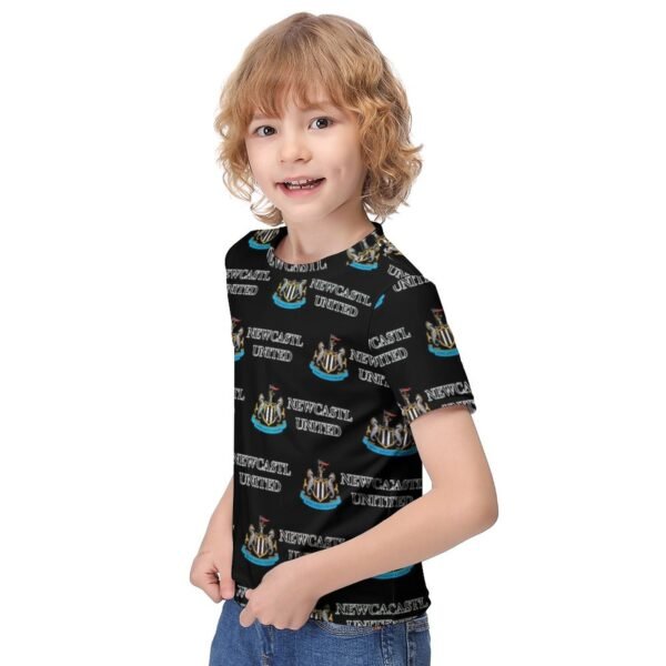 Newcastle United Jungen Mädchen Kurzarm 3D-Druck T-Shirt Rundhals-Sommerhemd Tops