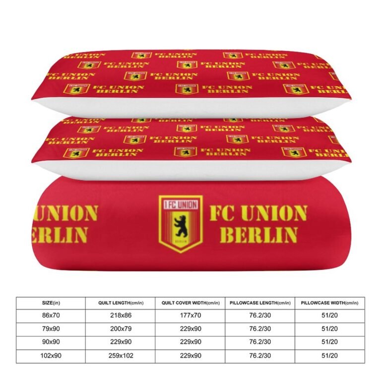 FC Union Berlin Bettwäscheset 3 Stück Kinder Erwachsene Steppdeckenbezug Steppdeckenbezug Multi Size Laken Set