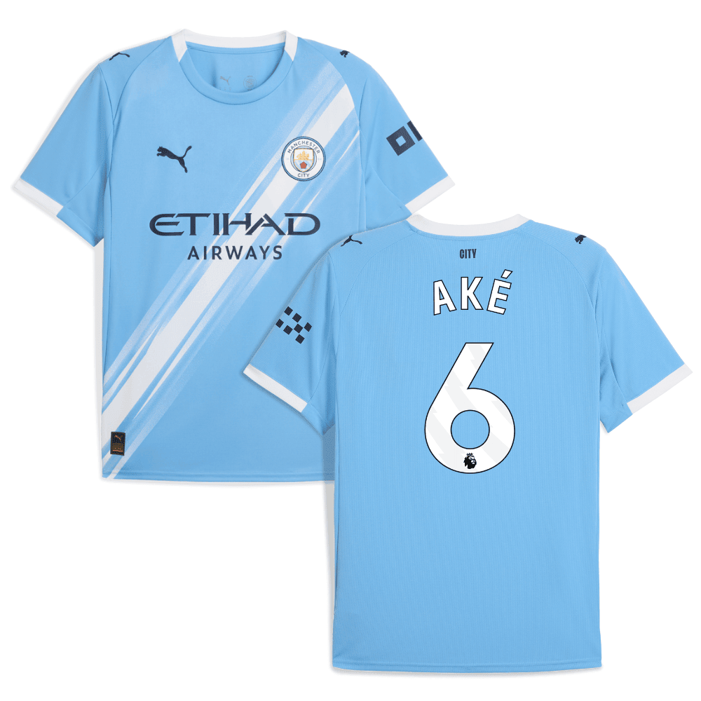 Manchester City Nathan Aké 6 Home Trikot 2025-2026 Manchester City Nathan Aké 6 Home Trikot 2025-2026