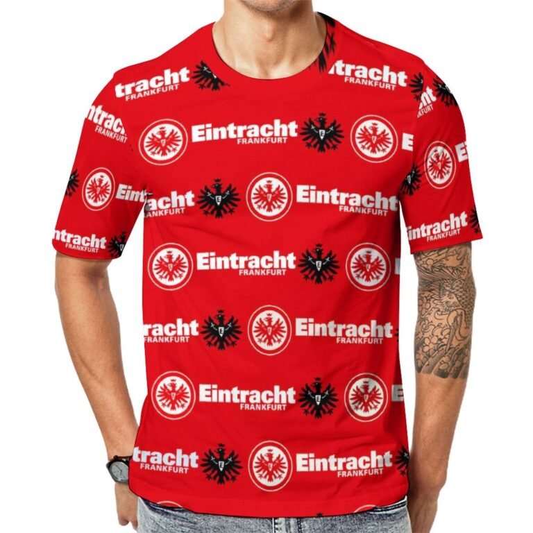 Eintracht Frankfurt 3D Vollständig Druck Kurzarm T-Shirts Beiläufige Tee Tops