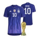 Argentinien Lionel Messi 10 Auswärtstrikot Kinder 2022-2023 Mit Shorts
