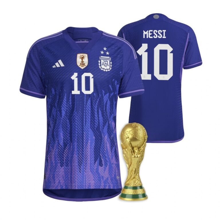 Argentinien Lionel Messi 10 Auswärtstrikot Kinder 2022-2023 Mit Shorts