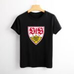 VfB Stuttgart Damen Kurzarm Rundhals T-Shirt Casual Sommer Tops