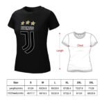 Juventus FC Damen Kurzarm Rundhals T-Shirt Casual Sommer Tops