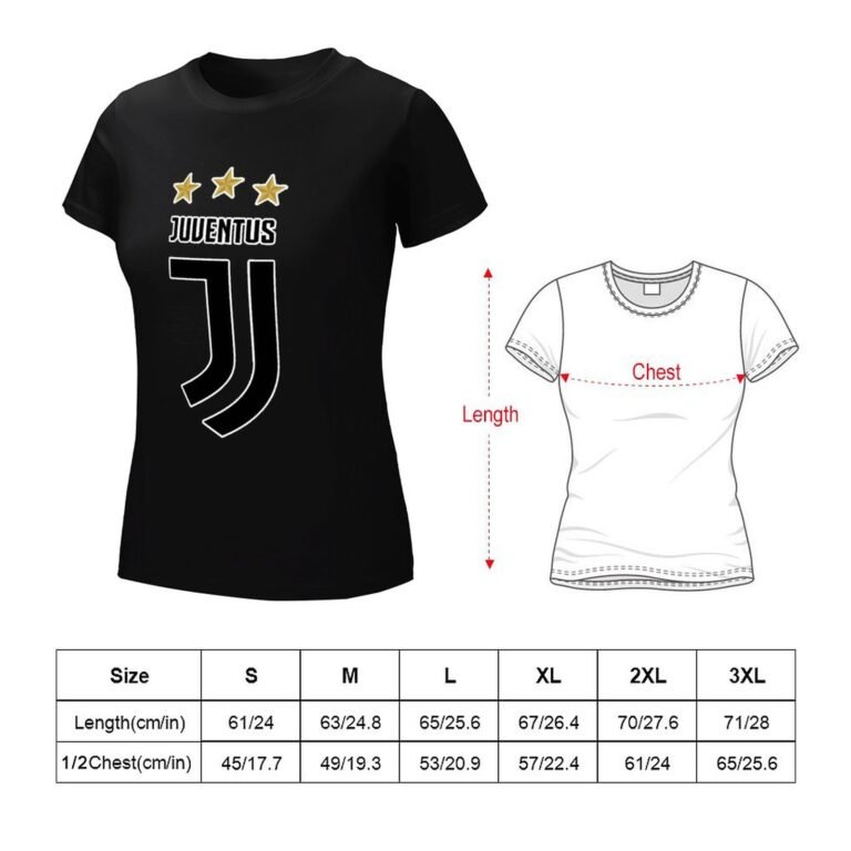 Juventus FC Damen Kurzarm Rundhals T-Shirt Casual Sommer Tops