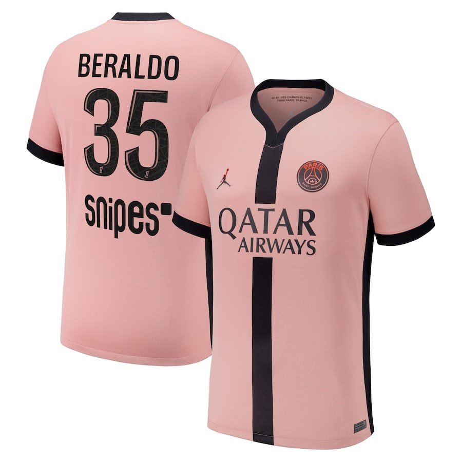 Paris Saint-Germain Lucas Beraldo 35 Third Trikot 2024-2025 Paris Saint-Germain Lucas Beraldo 35 Third Trikot 2024-2025