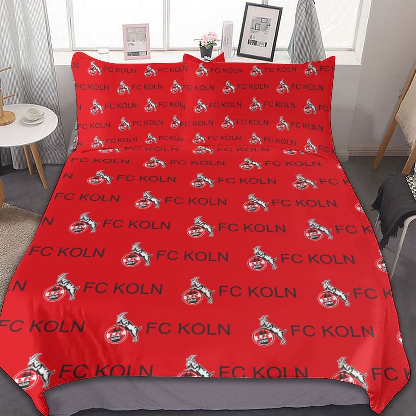 FC Köln Bettwäscheset 3 Stück Kinder Erwachsene Steppdeckenbezug Steppdeckenbezug Multi Size Laken Set FC Köln Bettwäscheset 3 Stück Kinder Erwachsene Steppdeckenbezug Steppdeckenbezug Multi Size Laken Set