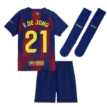 FC Barcelona Frenkie de Jong 21 Heimtrikot Kinder 2025-2026