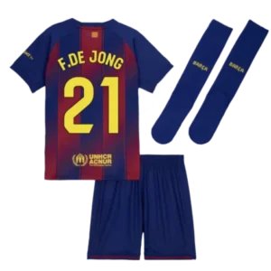 FC Barcelona Frenkie de Jong 21 Heimtrikot Kinder 2025-2026