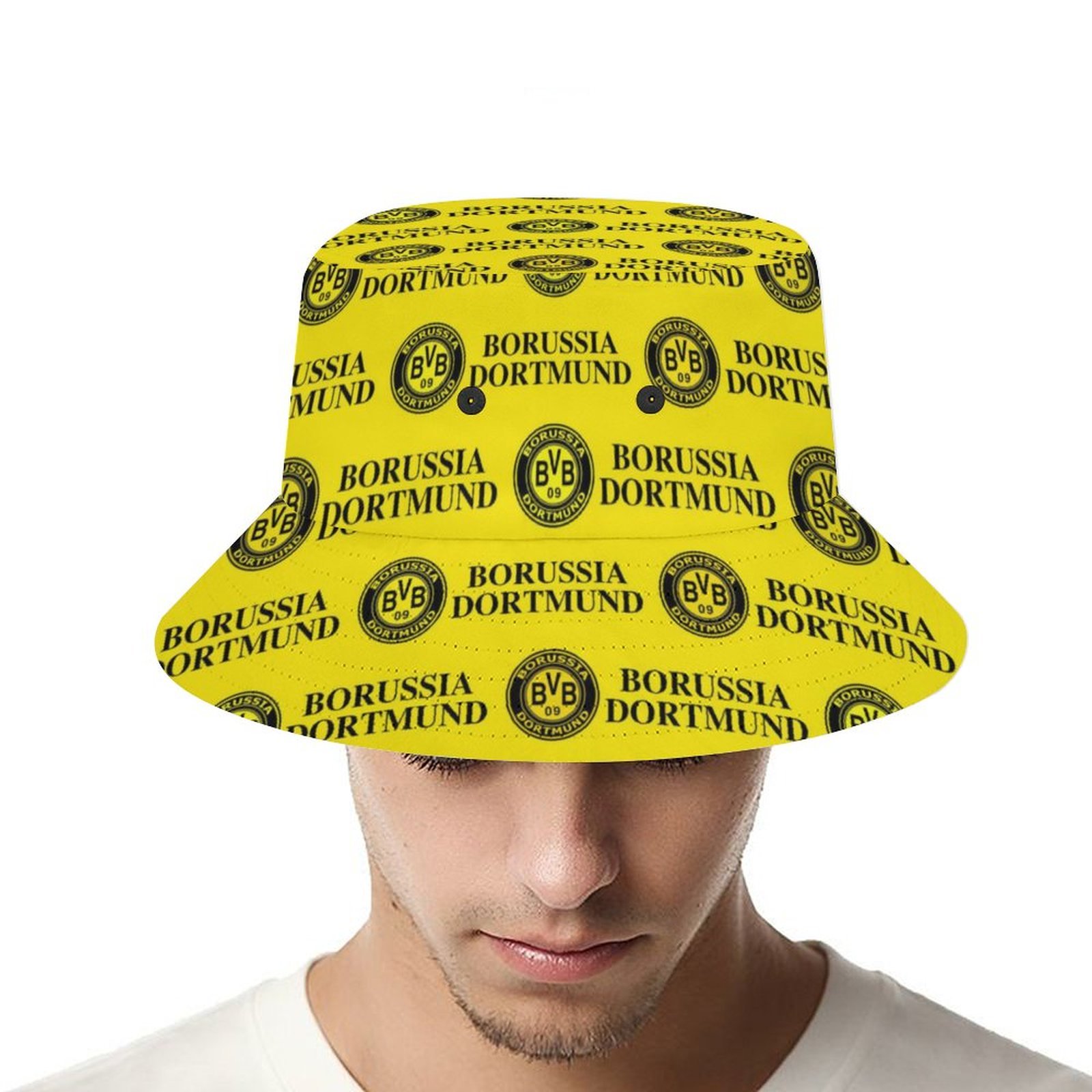 Borussia Dortmund  Karomuster Sommer Sonnenhut Reversible Bucket Hat Borussia Dortmund Karomuster Sommer Sonnenhut Reversible Bucket Hat