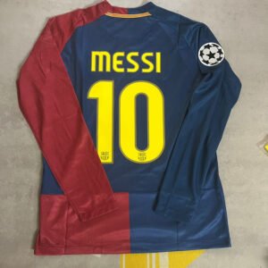 FC Barcelona Lionel Messi 10 UCL Final Retro Home Langarm Trikot 2008-2009
