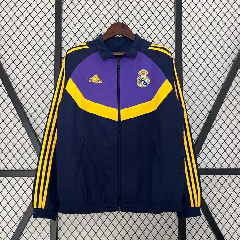 Real Madrid Beidseitig Verwendbar Anthem Jacke 2024-2025 - Schwarz Lila