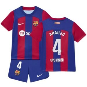 FC Barcelona Ronald Araujo 4 Heimtrikot Kinder Mini Kit 2023-2024