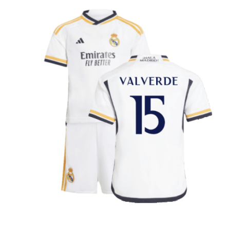 Real Madrid Federico Valverde 15 Heimtrikot Kinder Mini Kit 2023-2024 Real Madrid Federico Valverde 15 Heimtrikot Kinder Mini Kit 2023-2024