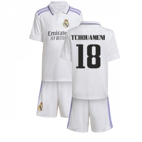 Real Madrid Aurélien Tchouaméni 18 Heimtrikot Kinder Mini Kit 2022-2023 Real Madrid Aurélien Tchouaméni 18 Heimtrikot Kinder Mini Kit 2022-2023