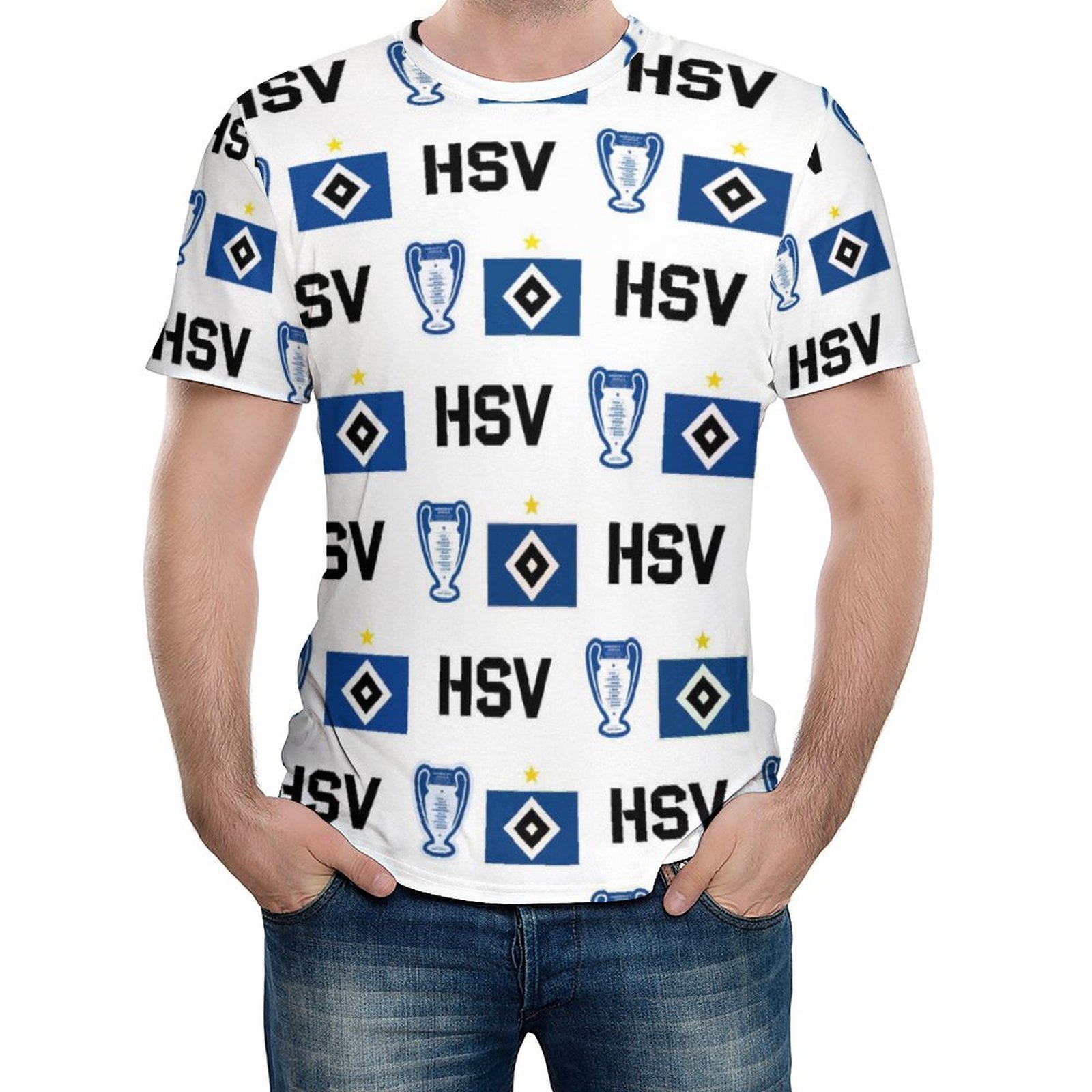 Hamburger SV 3D Vollständig Druck Kurzarm T-Shirts Beiläufige Tee Tops Hamburger SV 3D Vollständig Druck Kurzarm T-Shirts Beiläufige Tee Tops