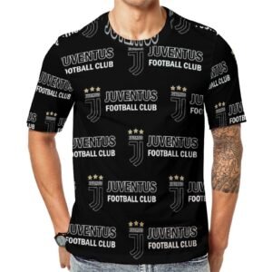 Juventus FC Unisex 3D Vollständig Druck Kurzarm T-Shirts Beiläufige Tee Tops