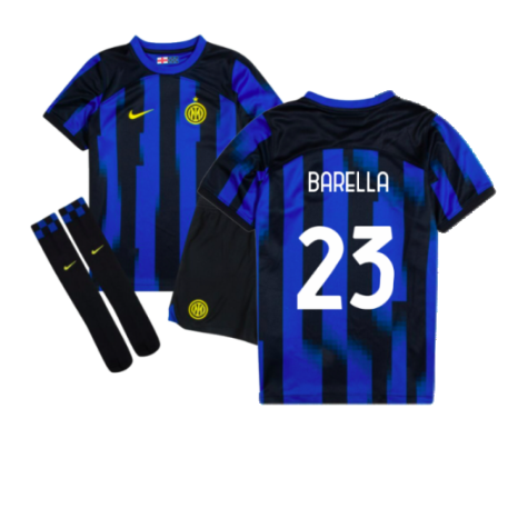 Inter Mailand Nicolo Barella 23 Heimtrikot Kinder Minikit 2023-2024 Inter Mailand Nicolo Barella 23 Heimtrikot Kinder Minikit 2023-2024