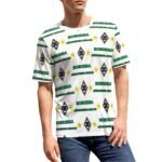 Borussia Mönchengladbach 3D Vollständig Druck Kurzarm T-Shirts Beiläufige Tee Tops
