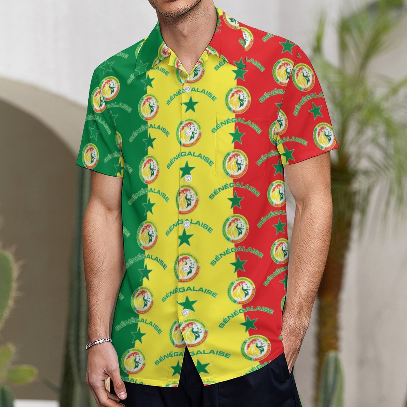 Senegal Kurzärmelige Herrenhemden, Passform Sommer Kurzarm Casual Button-Down Hemden Senegal Kurzärmelige Herrenhemden, Passform Sommer Kurzarm Casual Button-Down Hemden