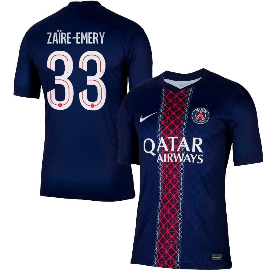 Paris Saint-Germain Warren Zaïre-Emery 33 Home Trikot 2025-2026 Paris Saint-Germain Warren Zaïre-Emery 33 Home Trikot 2025-2026