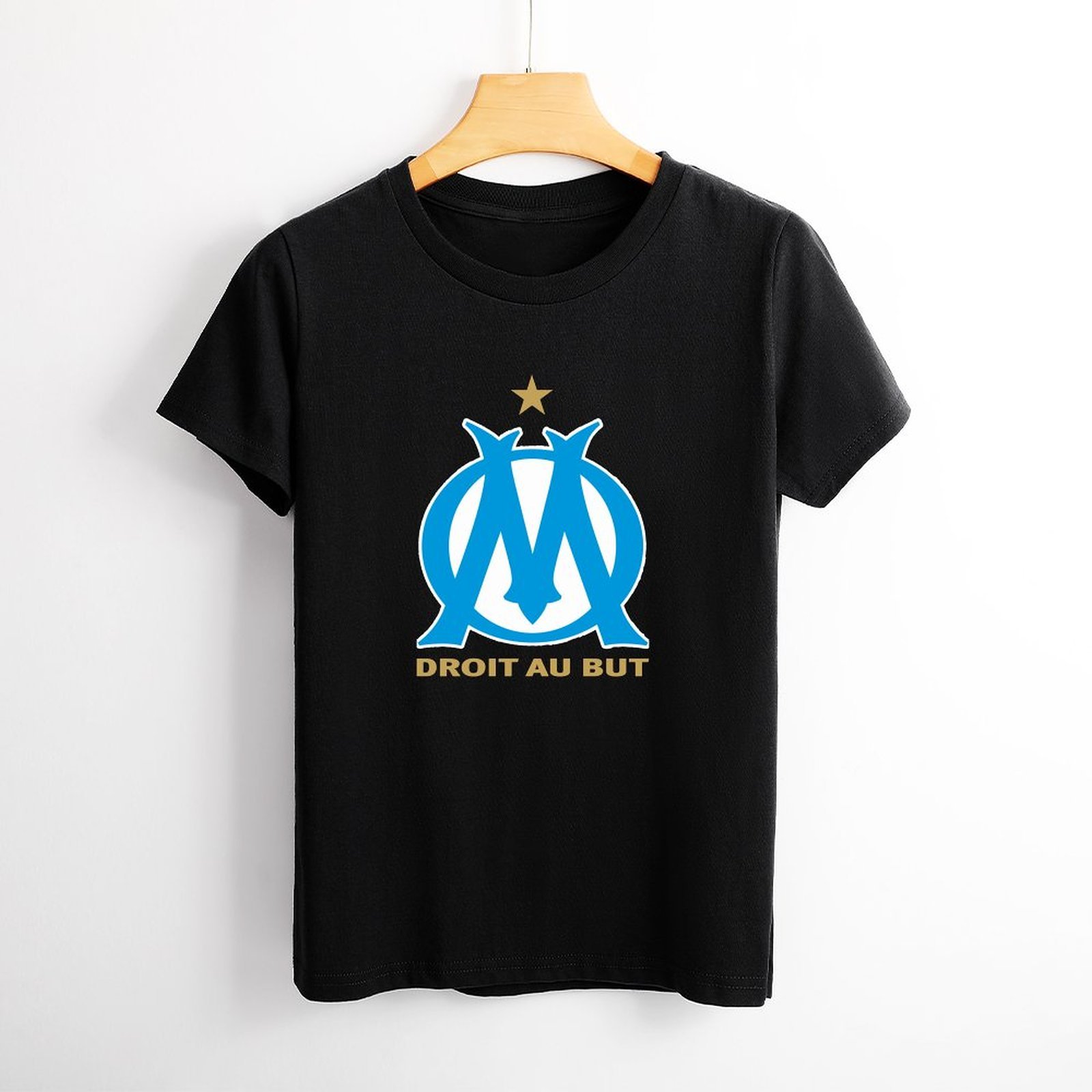 Olympique De Marseille Damen Kurzarm Rundhals T-Shirt Casual Sommer Tops Olympique De Marseille Damen Kurzarm Rundhals T-Shirt Casual Sommer Tops