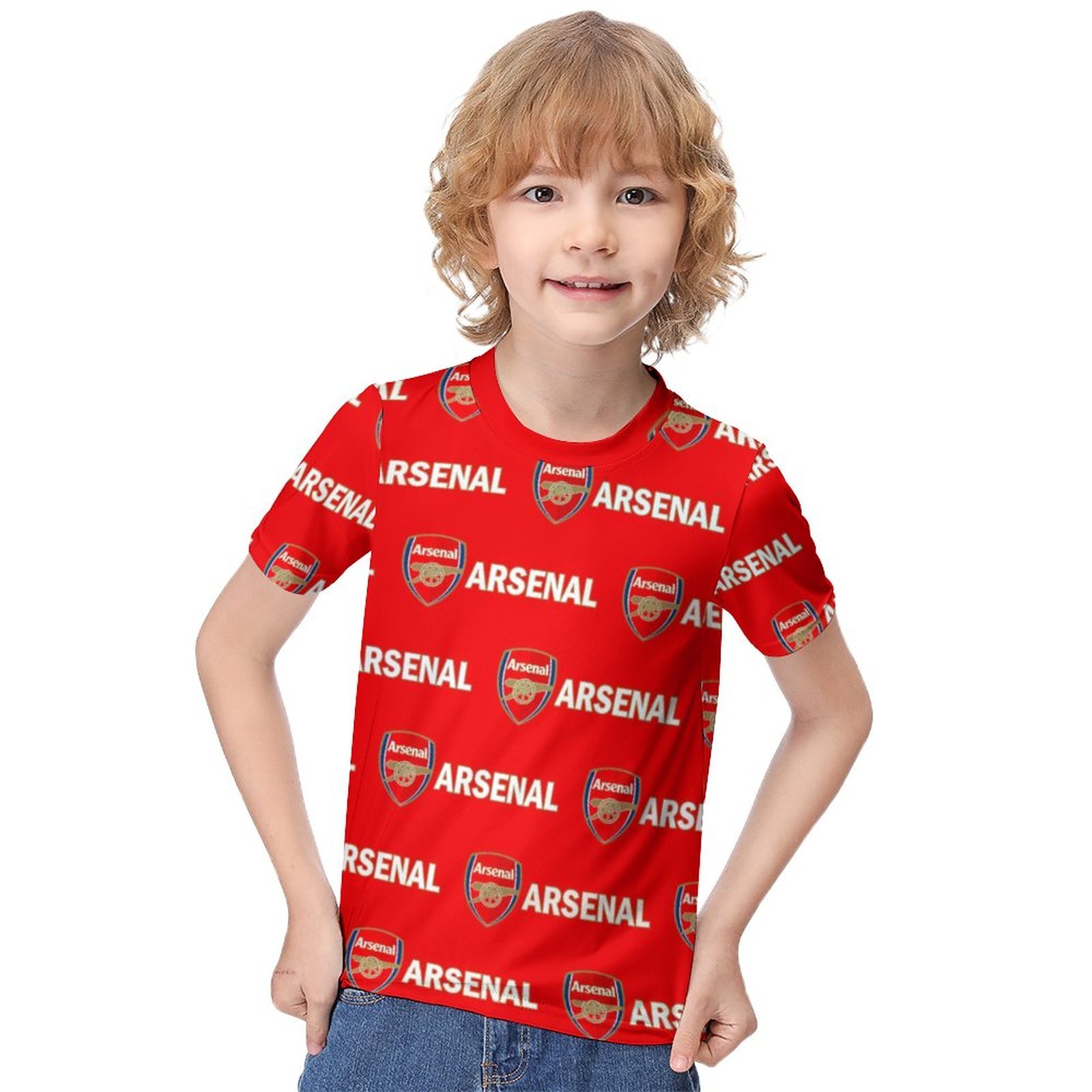 Arsenal Jungen Mädchen Kurzarm 3D-Druck T-Shirt Rundhals-Sommerhemd Tops Arsenal Jungen Mädchen Kurzarm 3D-Druck T-Shirt Rundhals-Sommerhemd Tops