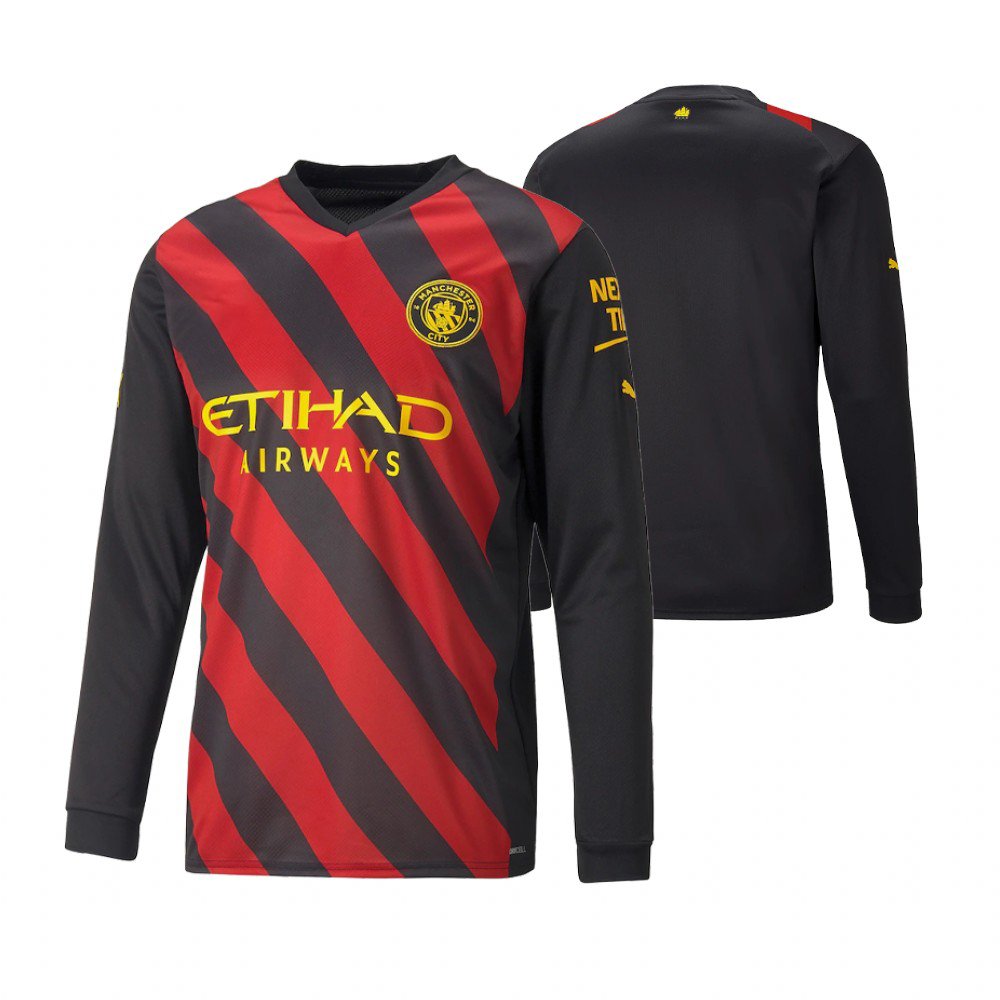 Manchester City Langarm Away Trikot 2022-2023 Manchester City Langarm Away Trikot 2022-2023