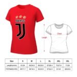 Juventus FC Damen Kurzarm Rundhals T-Shirt Casual Sommer Tops