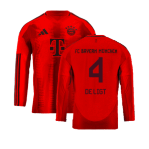 FC Bayern München Matthijs de Ligt 4 Langarm Home Trikot 2024-2025