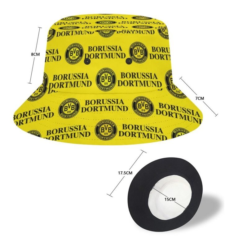 Borussia Dortmund Karomuster Sommer Sonnenhut Reversible Bucket Hat