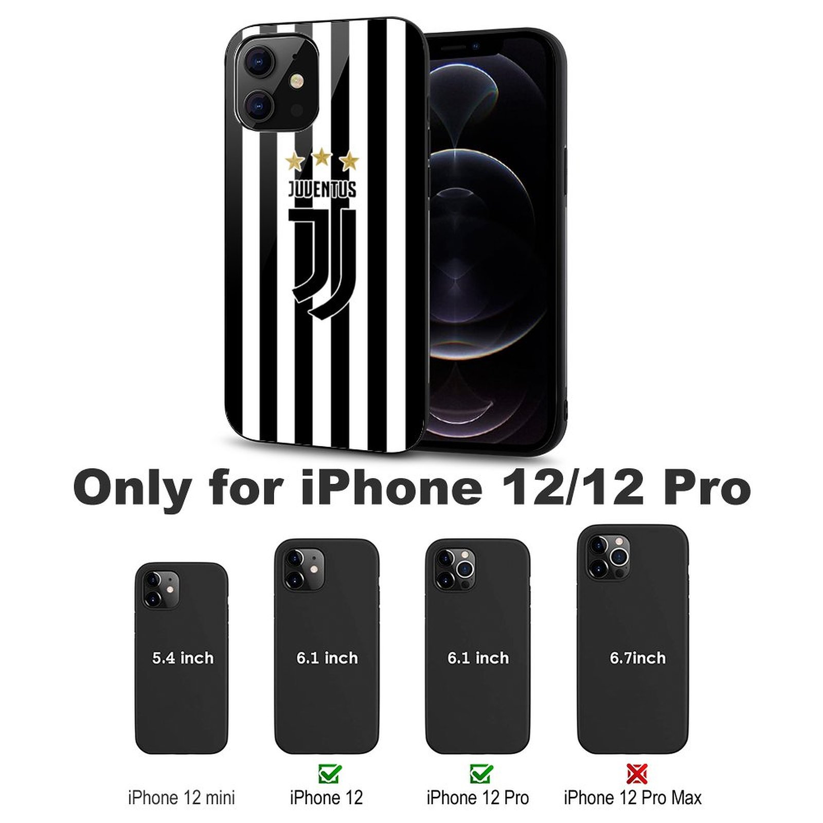 Juventus FC Stoßfest Glaskasten Handyhüllen & Cover Für IPhone 12 Juventus FC Stoßfest Glaskasten Handyhüllen & Cover Für IPhone 12