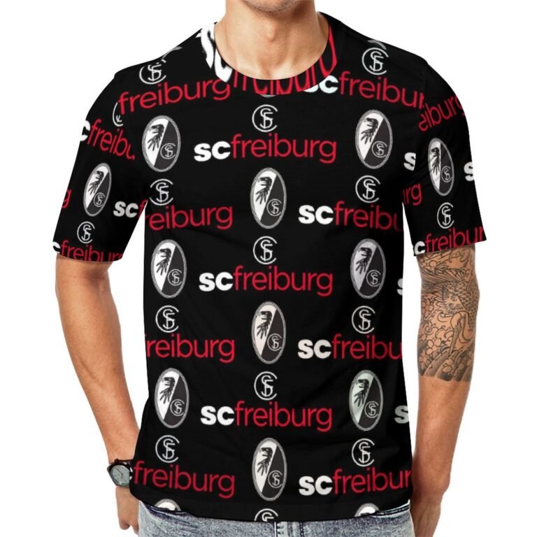 SC Freiburg 3D Vollständig Druck Kurzarm T-Shirts Beiläufige Tee Tops