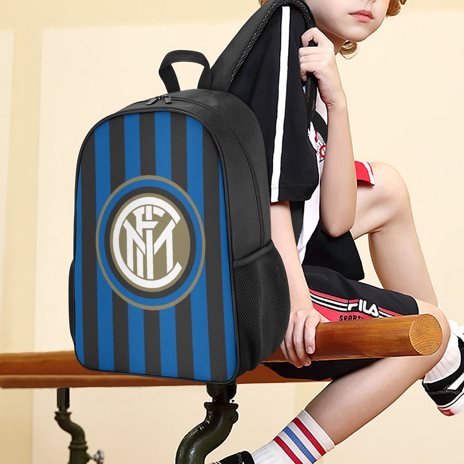 Inter Mailand Kinderschultaschen Rucksäcke Für Jungen Und Mädchen Inter Mailand Kinderschultaschen Rucksäcke Für Jungen Und Mädchen