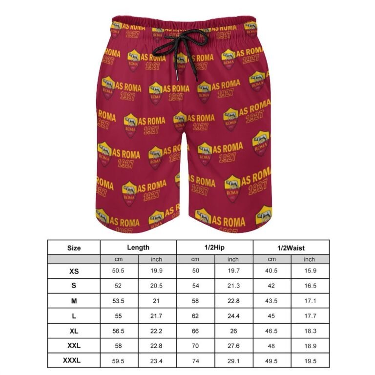 AS Rom Herren Badehose Schnelltrocknende Strandshorts Mit Tasche Kordelzug Shorts