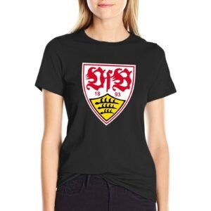 VfB Stuttgart Damen Kurzarm Rundhals T-Shirt Casual Sommer Tops